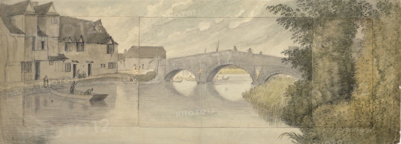 Hythe Bridge, Oxford, 1789. Artist: John Baptist Malchair.