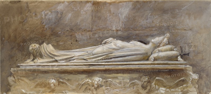 The Tomb of Ilaria del Caretto in the Duomo, Lucca, 10 August-26 September 1874. Artists: Jacopo della Quercia, John Ruskin.