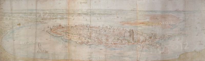Panoramic View of Dordrecht from an elevated Point to the West, 1545. Artist: Anthonis van den Wyngaerde.