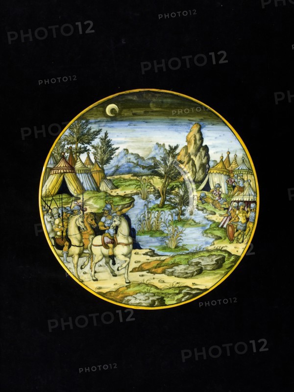 Plate, a scene from the wars between Rome and Carthage, c1550-1560. Artist: Fontana Workshop.