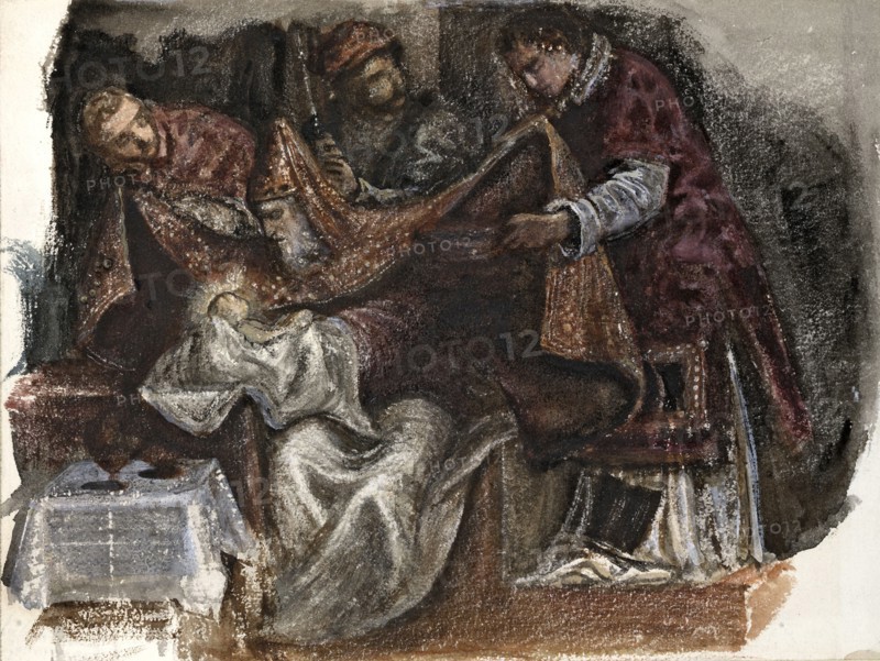 Study from Tintoretto's Circumcision in the Scuola Grande di San Rocco, 1862. Artist: Sir Edward Coley Burne-Jones.