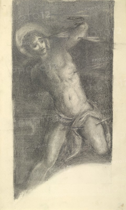 Study of Tintoretto's Saint Sebastian in the Scuola Grande di San Rocco, 1859 or 1862. Artist: Sir Edward Coley Burne-Jones.
