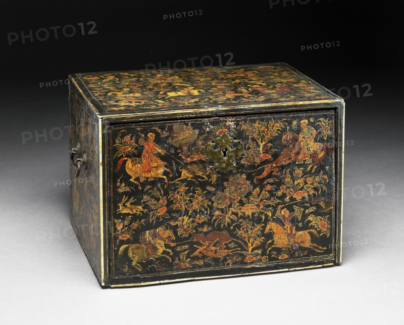 Writing cabinet decorated with hunting scenes, early 17th century. Artist: Unknown.