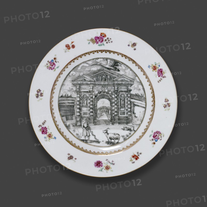 Oxford plate, c1755. Artist: Michael Burghers.