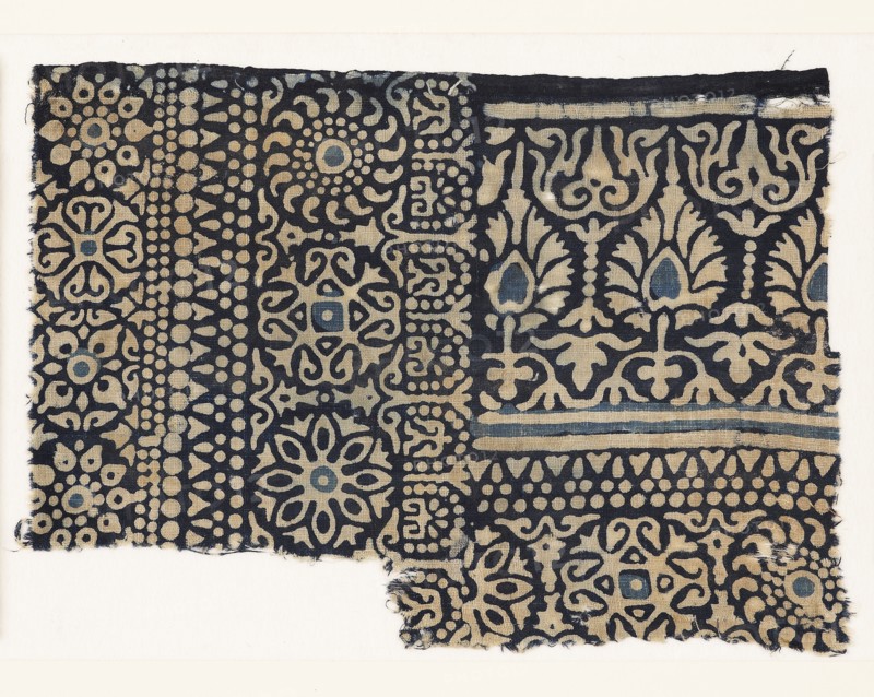Textile fragment with rosettes, arches, stylized trees or flowers, and leaves, 1250-1350. Artist: Unknown.