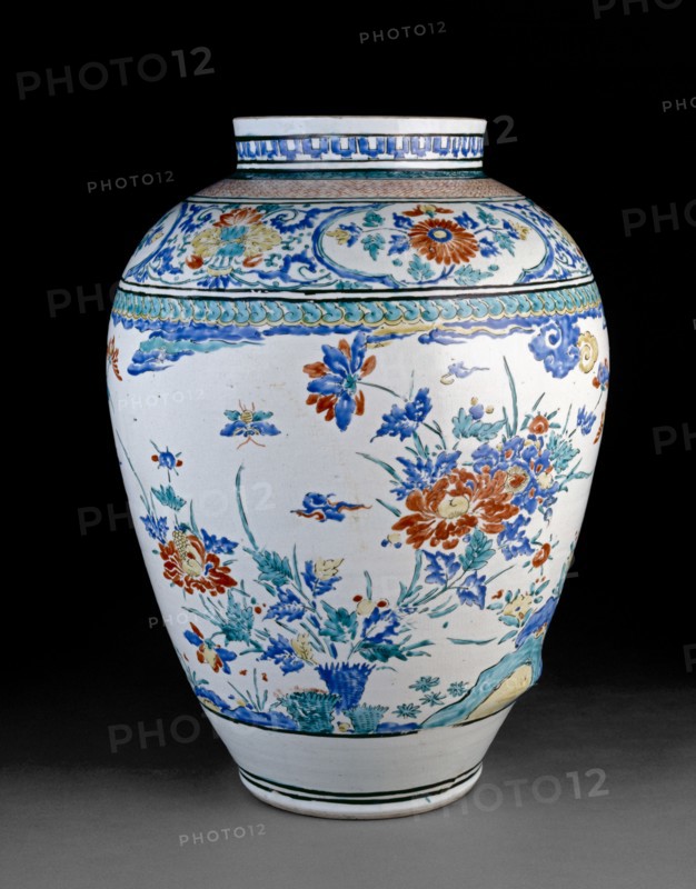 Misshapen baluster jar with flowers, c1670. Artist: Unknown.