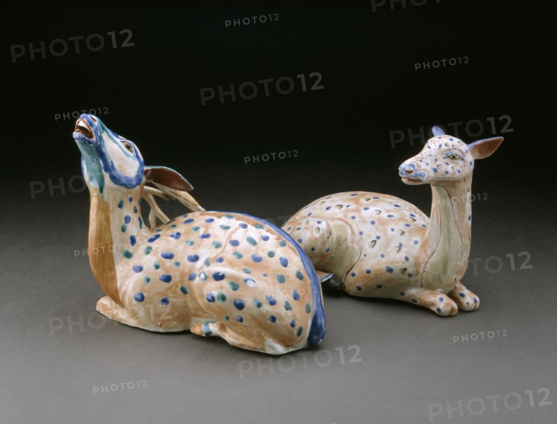 Figure of a reclining stag, c1680. Artist: Unknown.