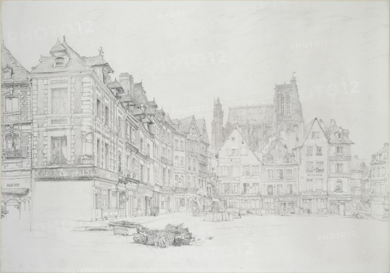 Study for Detail of the Market-Place, Abbeville, September - October 1868. Artist: John Ruskin.