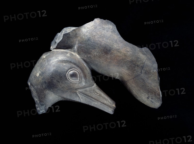 Fragment of carved dish with duck motifs, Early Dynastic Period, c2950 - c2575 BC. Artist: Unknown.