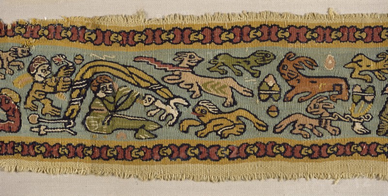 Fragment of a tapestry band, Coptic. Artist: Unknown.