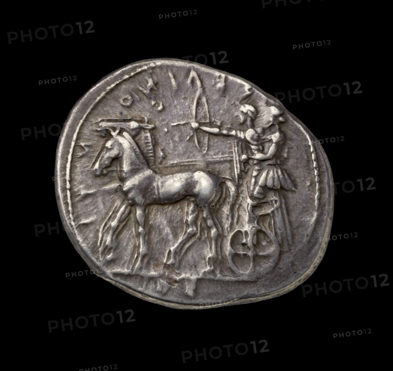 Ancient Greek silver coin, 450 BC. Artist: Unknown.