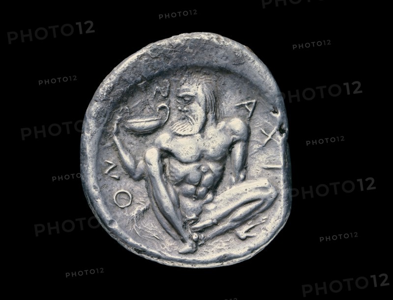 Ancient Greek silver coin, 460 BC. Artist: Unknown.