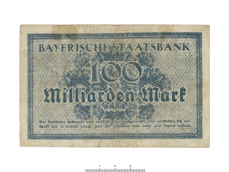 German banknote (Bavaria), 1923. Artist: Unknown.