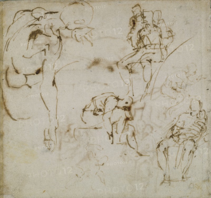 Page from a Sketch Book, c1490-1560. Artist: Michelangelo Buonarroti.