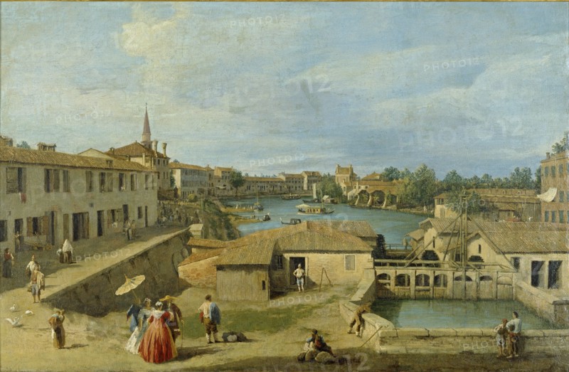 A View of Dolo on the Brenta Canal, c1725-1729. Artist: Canaletto.