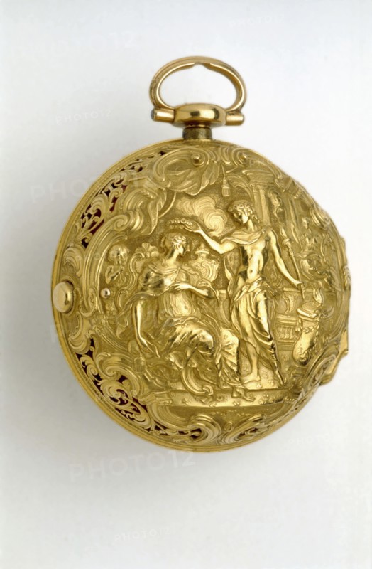 Gold pair-cased cylinder watch with quarter repeat, 1744. Artists: George Graham, John Ward.