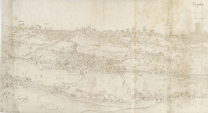 Panoramic View of Segovia from the East, c1560-1570. Artist: Anthonis van den Wyngaerde.