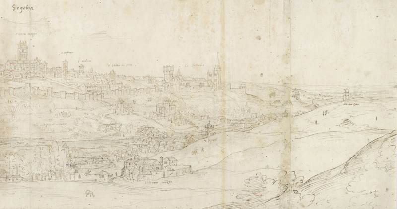 Panoramic View of Segovia from the East, c1560-1570. Artist: Anthonis van den Wyngaerde.