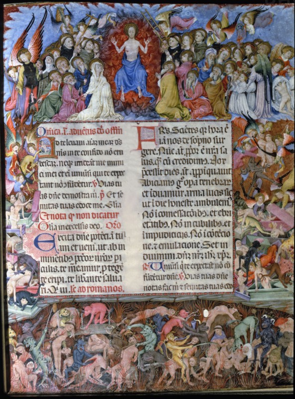 Judgement Day, miniature in the manuscript 'Missal of Saint Eulalia', 1400-1405, by Rafael Destor?