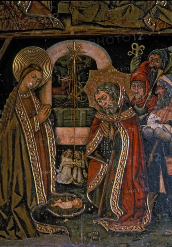 'Adoration of the Shepherds', side table of the altarpiece of Saint Michael, from the church of ?