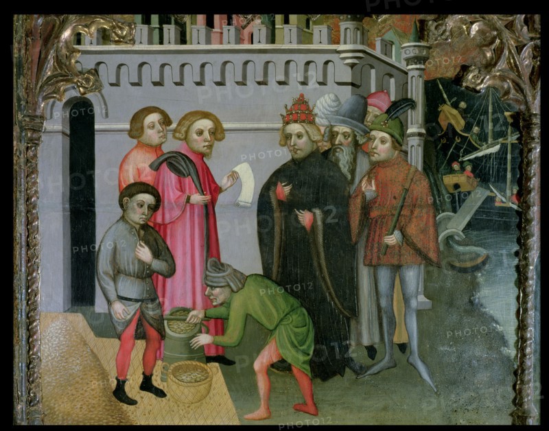 Altarpiece of Saint Michael and Saint Nicolas. Scene of the prodigious reproduction of the corn, ?