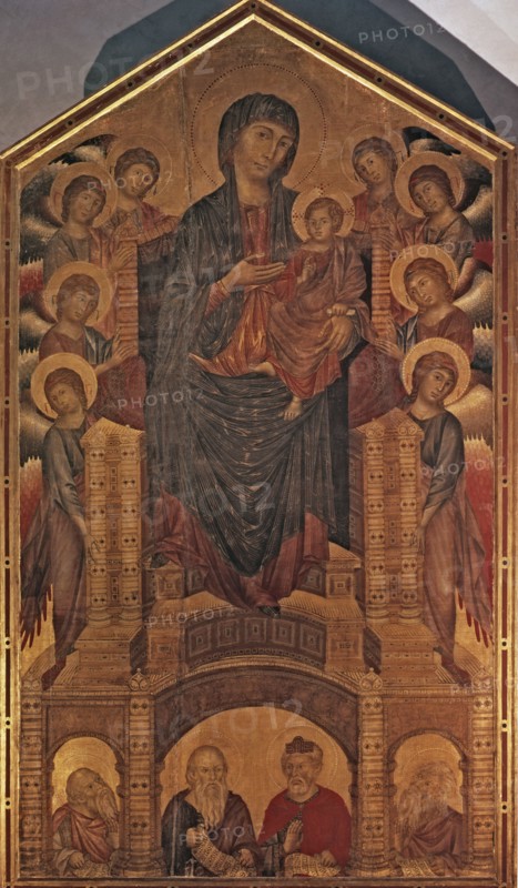 'Madonna on the throne', work by Cimabue.