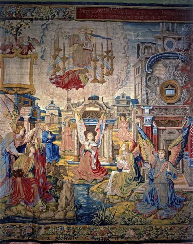 The Revelations', a collection of eight panels woven in Brussels in the sixteenth century. 'Saint?