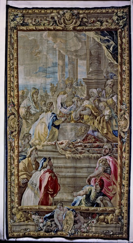 Solomon anointed as king of Israel', tapestry made ??by the Royal Tapestry Factory on cardboards ?