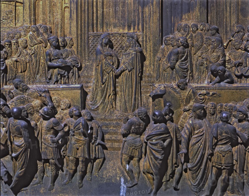 'Meeting between Solomon and the Queen of Sheba', panel of the east door of the Baptistery of Sa?