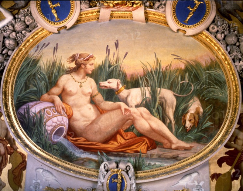 'Nymph of Fontainebleau', a detail of the Nymphs gallery on a sketch by Le Rosso painted by Pier?