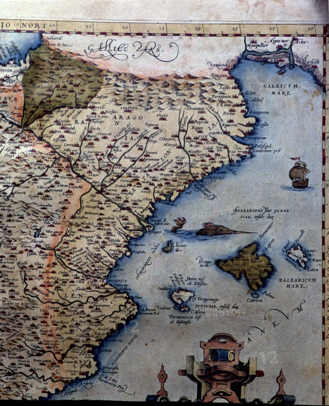 'Theatrum Orbis Terrarum' by Abraham Ortelius, Antwerp, 1574, map of the Kingdom of Aragon that ?