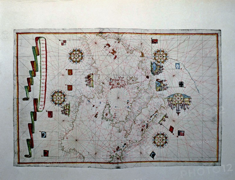 Atlas of Joan Martines, Messina, 1582. Portulan chart of the Mediterranean sea, with its islands,?
