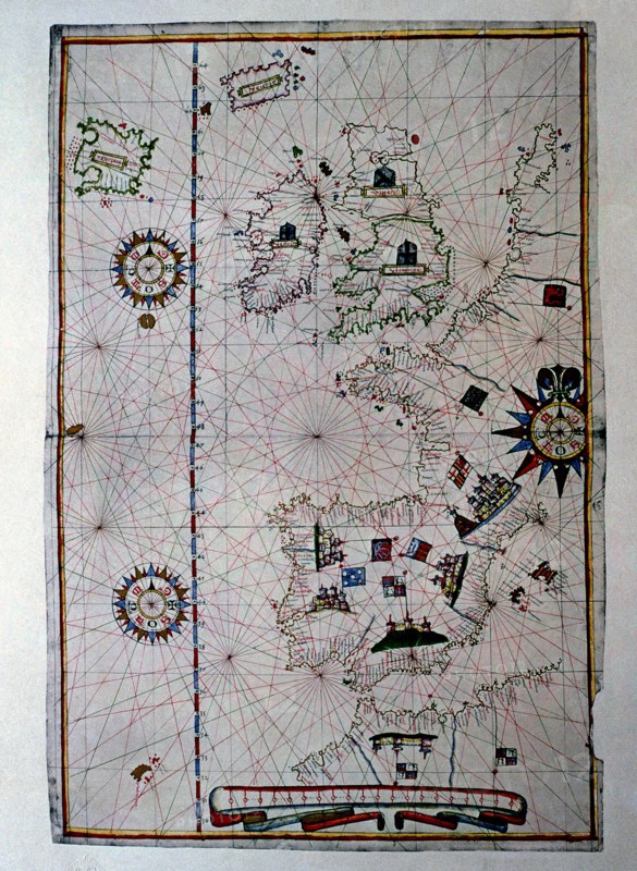 Atlas of Joan Martines, Messina, 1582. Portulan chart of Western Europe showing the Iberian penin?