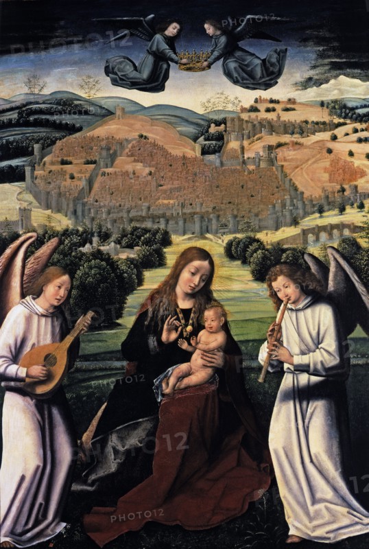 'Virgin and Child, with the city of Granada as background'.