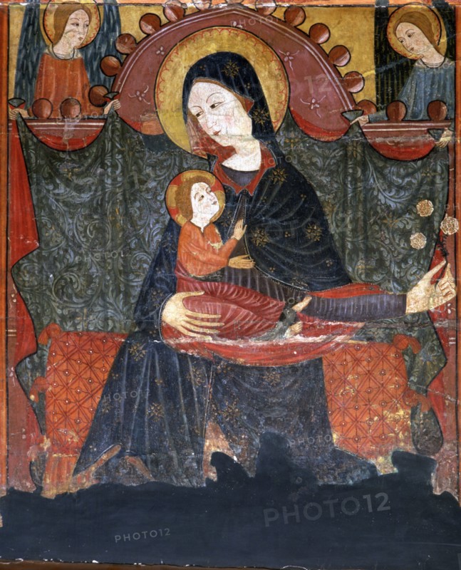 'Frontal of the Mother of God', detail, tempera on wood from Bellver de Cerdanya, 14th century.