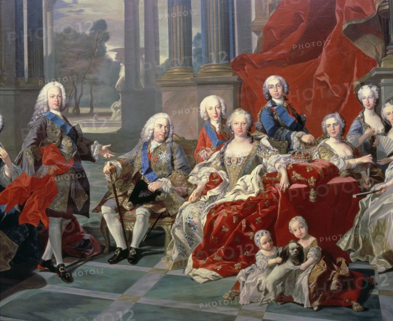 Detail 'The Family of Philip V', oil, appearing the king, his second wife Elizabeth Farnese and t?