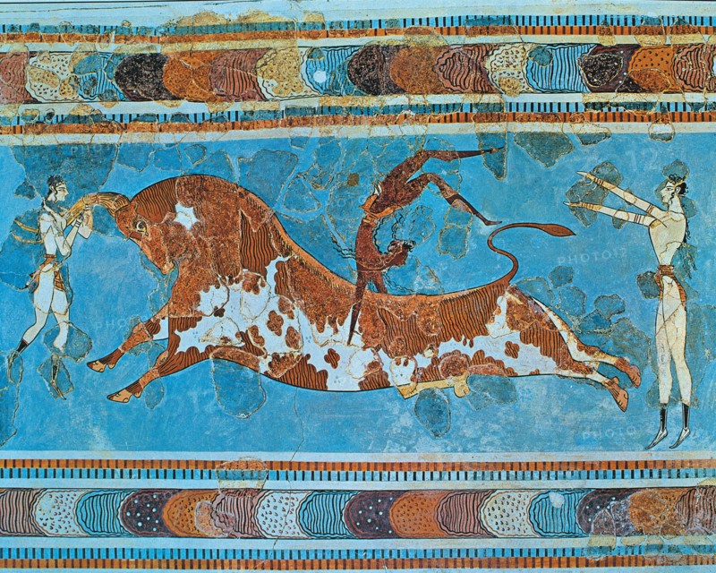 'Bullfighting', fresco in the palace of Knossos.