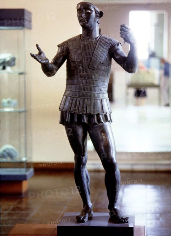 Bronze statue of the god Mars.