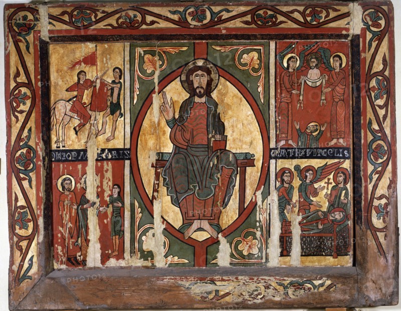 'Frontal of St. Martin of Tours', tempera on wood, the work consists of a central Pantocrator bl?