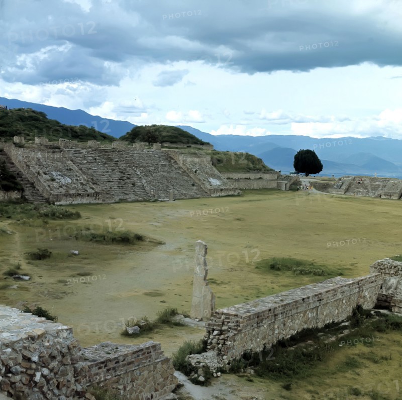 Partial view of the ruins of the ancient city of Monte Alban.