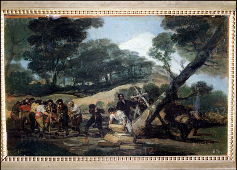 Gunpowder factory', oil on table.