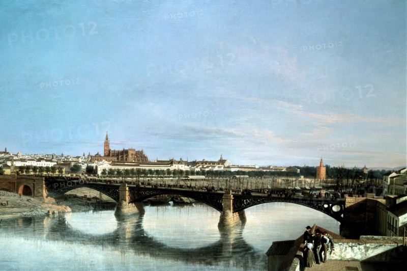 A view of Seville', oil on canvas, 1862.