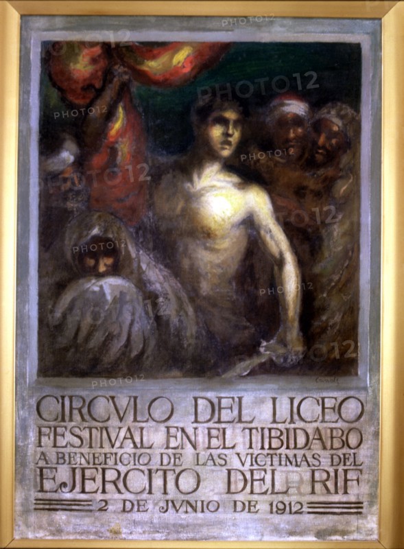 Poster advertising the Festival to benefit victims of the RIF, 1912, by Ricart Canals.