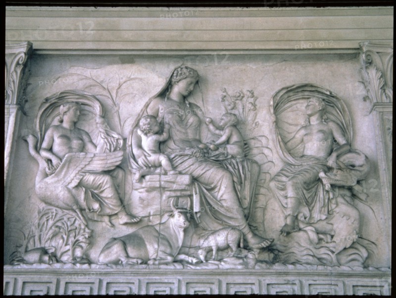 Ara Pacis Augustae, relief depicting Earth fertilized, 9 b.C..