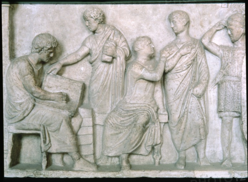Scene of a census, relief on the altar of Domitius Aenobarbus.