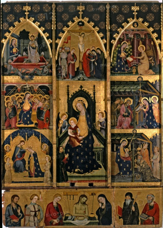 Altarpiece of the Virgin of Abella de la Conca. Tempera on wood, from the church of Sant Esteve d?