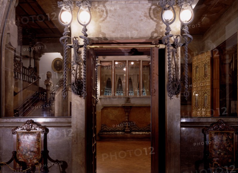 Entrance to the main hall and chapel on the right side of the Güell Palace, 1886-1890, designed b?