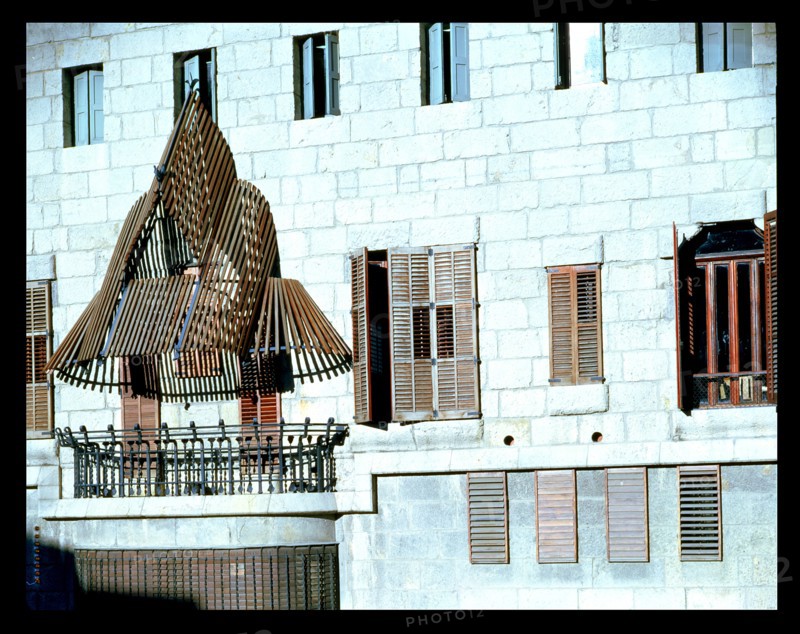 Detail of the façade of the attached platform of the Güell Palace 1886-1890, work by Antoni Gaudí?