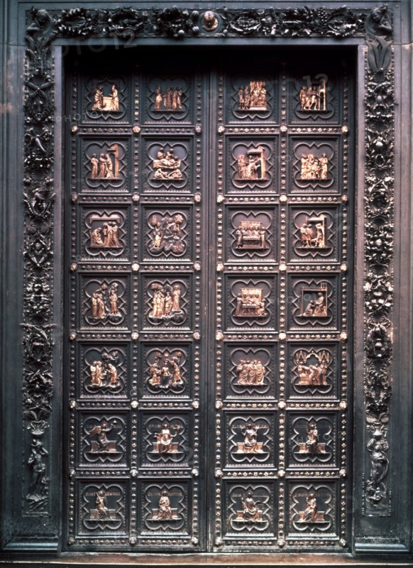 South Gate of the Baptistery of Florence Cathedral, designed by Andrea Pisano.