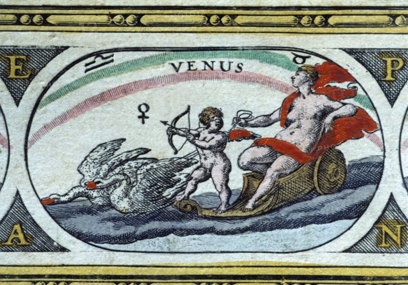 Venus, colored engraving from the book 'Le Theatre du monde' or 'Nouvel Atlas', 1645, created, pr?